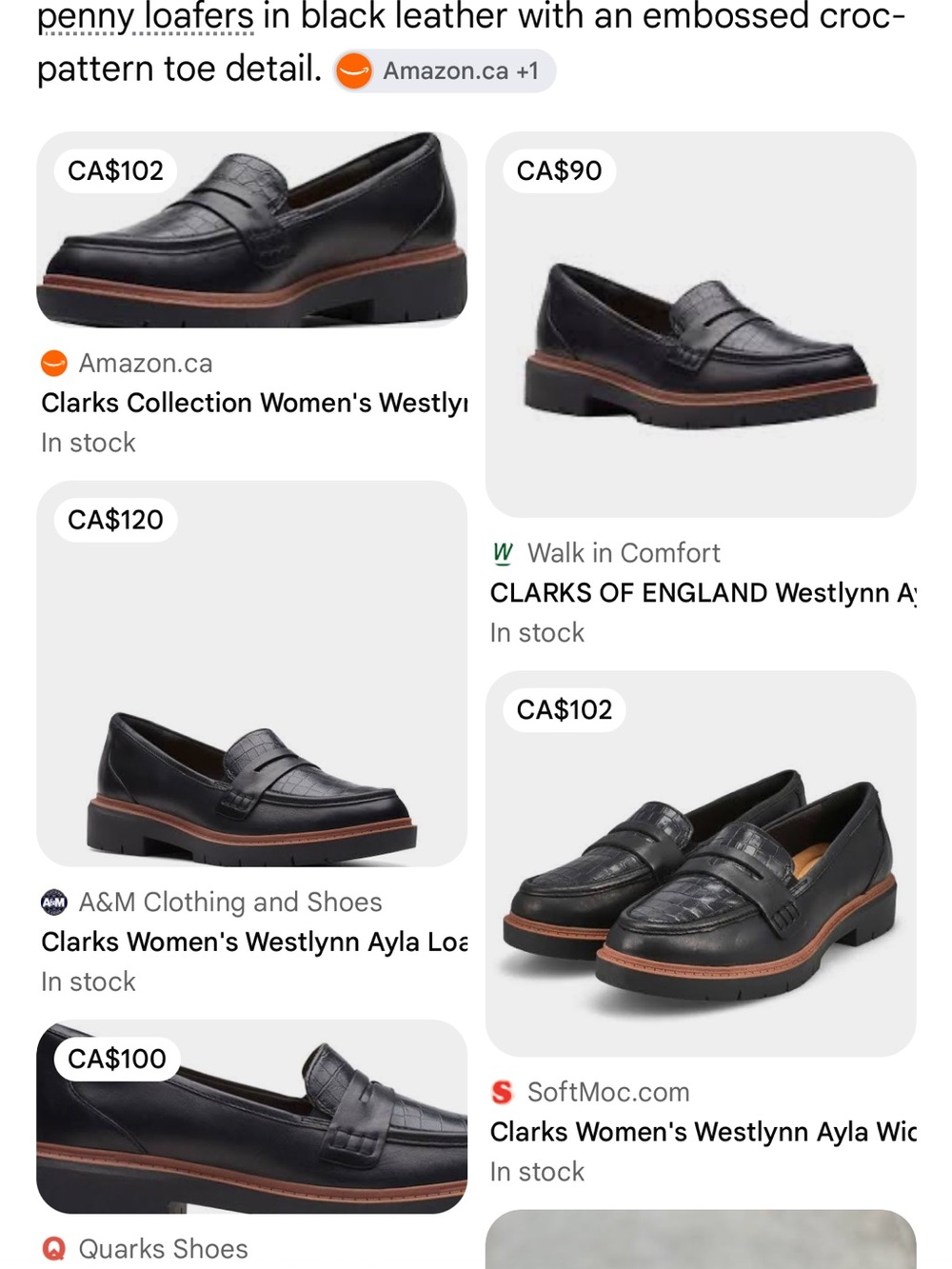 Clarks Black Leather Penny Loafers with Brown Accent